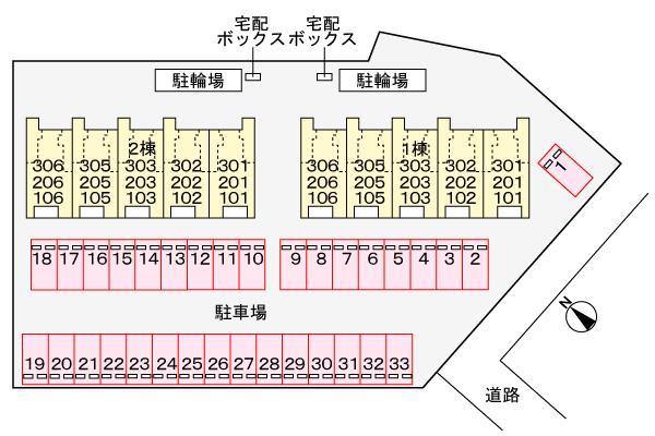 【下関市綾羅木新町のアパートの駐車場】