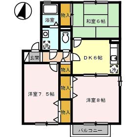 尾道市高須町のアパートの間取り