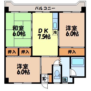 ハイツヤマグチ2の間取り