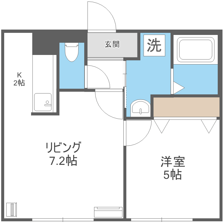 札幌市手稲区手稲本町三条のマンションの間取り