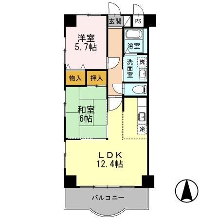 知多郡美浜町河和台のマンションの間取り