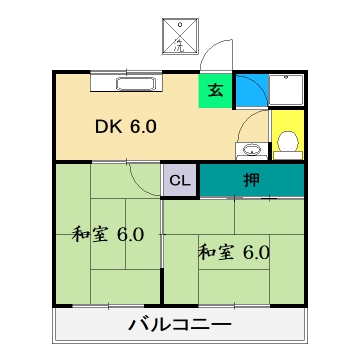 富裕美コーポの間取り