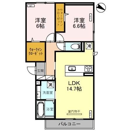 新潟市東区紫竹のアパートの間取り