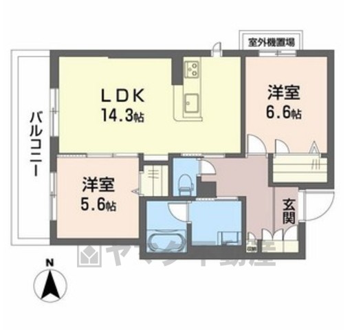 箕面市瀬川のマンションの間取り