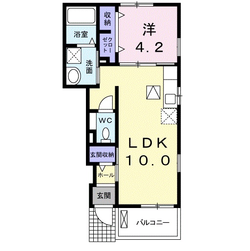 岡山市南区福富東のアパートの間取り