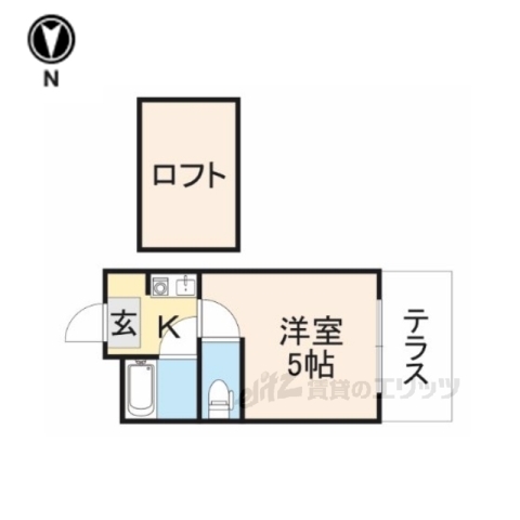 八幡市八幡馬場のアパートの間取り