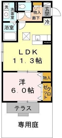 大和高田市中今里町のアパートの間取り