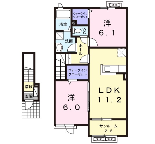 ピアチェーレ盛岡の間取り