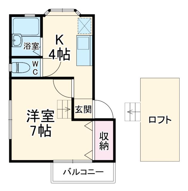 浜松市中央区龍禅寺町のアパートの間取り