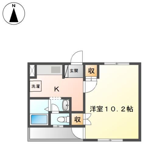 【姫路市北原のアパートの間取り】