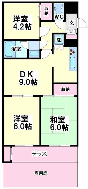 渋谷区本町のマンションの間取り