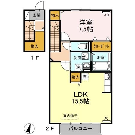 サンルーチェＡＳＡＤＡの間取り