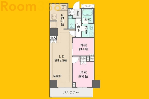 新宿区北新宿のマンションの間取り