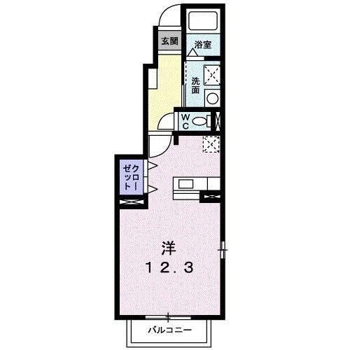 宇部市則貞のアパートの間取り