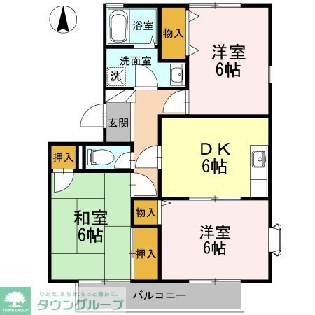 横浜市栄区長尾台町のアパートの間取り