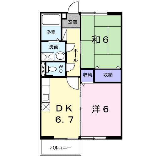 府中市中須町のアパートの間取り