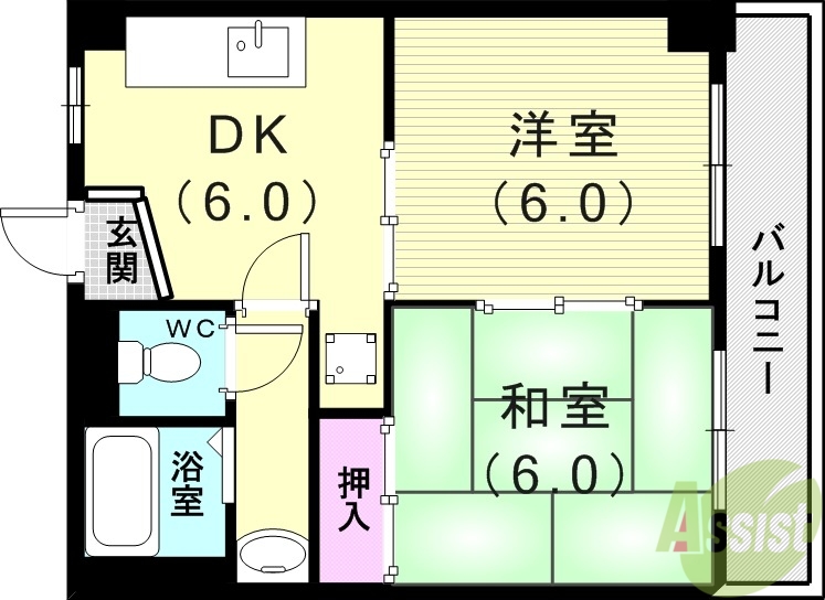 明石市大道町のマンションの間取り