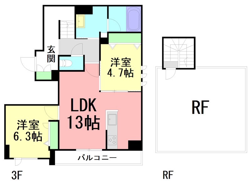 鎌倉市坂ノ下のマンションの間取り