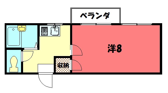 京都市左京区北白川上池田町のアパートの間取り