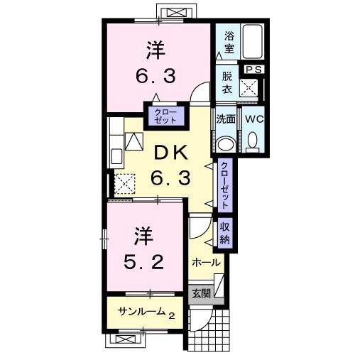 オアシス　イーストの間取り