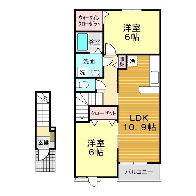 下関市楠乃のアパートの間取り