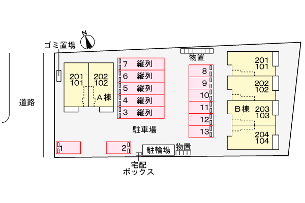 【雲南市木次町下熊谷のアパートの駐車場】