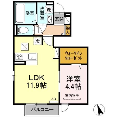 鹿児島市坂之上のアパートの間取り