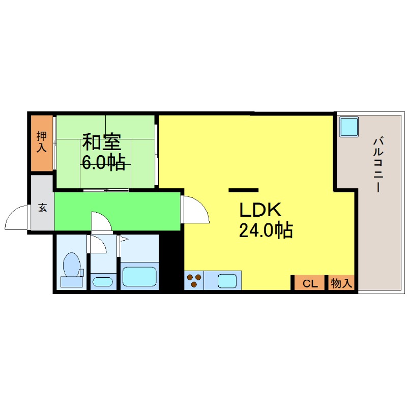 名古屋市昭和区北山町のマンションの間取り