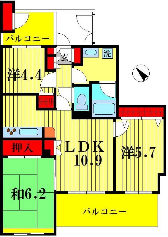 レクセルマンション五香の間取り