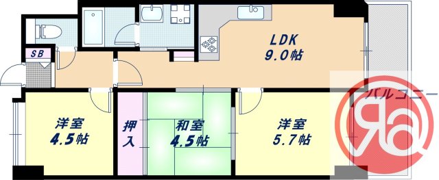 阪神住建グランドヴィラ西九条の間取り