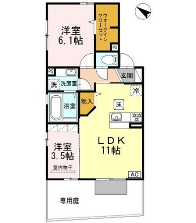 クラウン ヒル Dの間取り