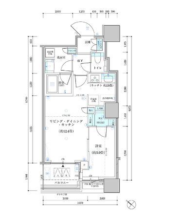 中央区勝どきのマンションの間取り