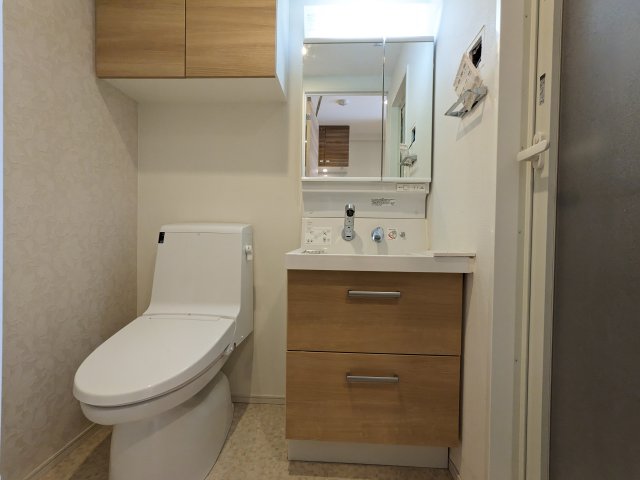 洗面設備　独立洗面化粧台が付いています