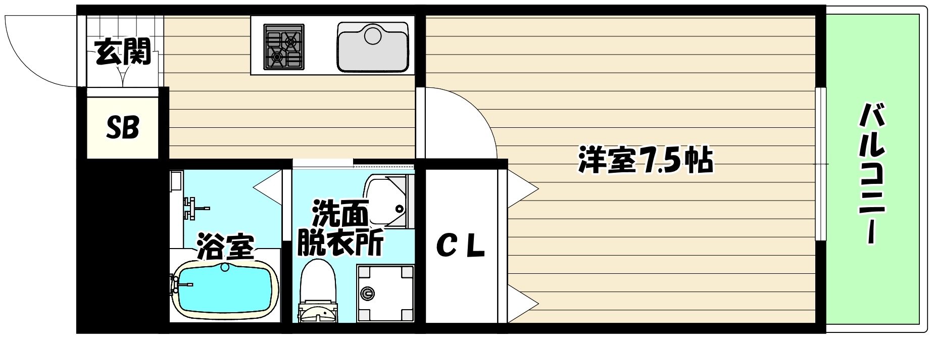阪急宝塚線 三国駅 徒歩10分 8階建 築29年の間取り写真