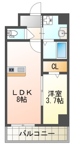 地下鉄御堂筋線 江坂駅 徒歩10分 8階建 築1年の間取り写真