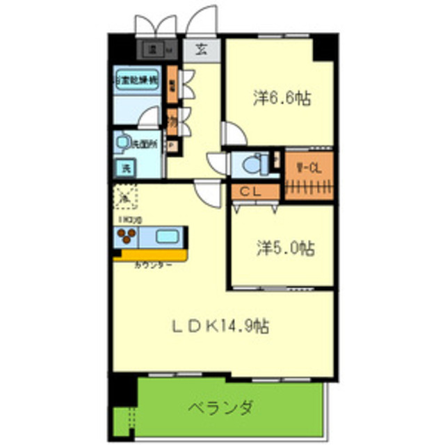 京阪本線 香里園駅 徒歩20分 9階建 築17年の間取り写真