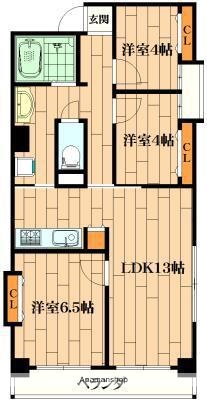 京急本線 戸部駅 徒歩3分 16階建 築38年の間取り写真