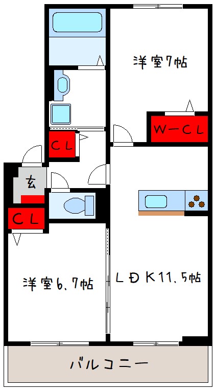 エコメゾンぴかりの間取り写真