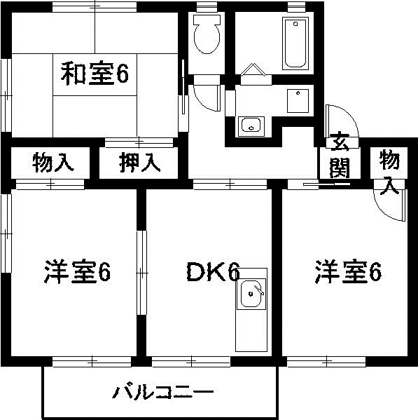 愛知県西尾市新渡場１（アパート）の賃貸物件の間取り