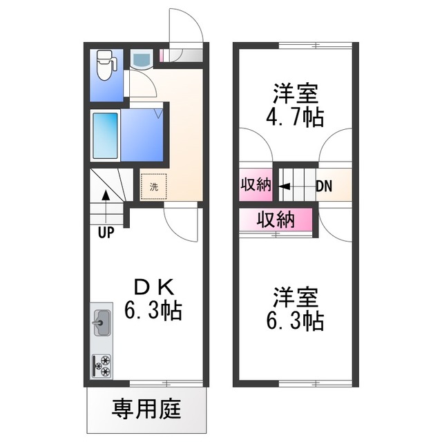 和歌山市布施屋のアパートの間取り