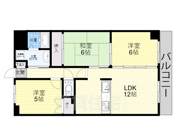 名古屋市昭和区北山町のマンションの間取り