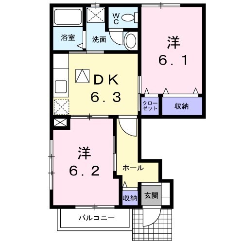 ハピネスＹ　IIの間取り