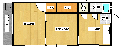 安芸郡府中町八幡のアパートの間取り