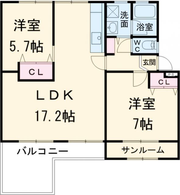 名古屋市名東区香南のマンションの間取り