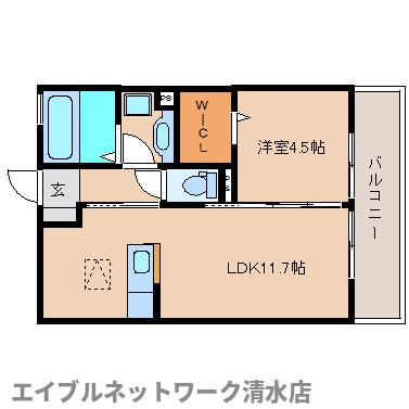 静岡市清水区港町のアパートの間取り