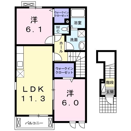 北茨城市大津町北町のアパートの間取り