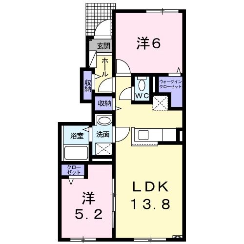 滝川市東町のアパートの間取り