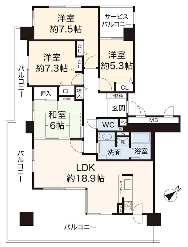 センタースクエアIV番館の間取り