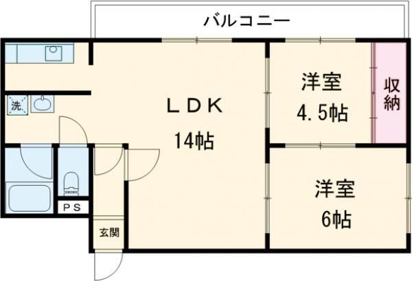 【第２１長栄コーポ小山の間取り】