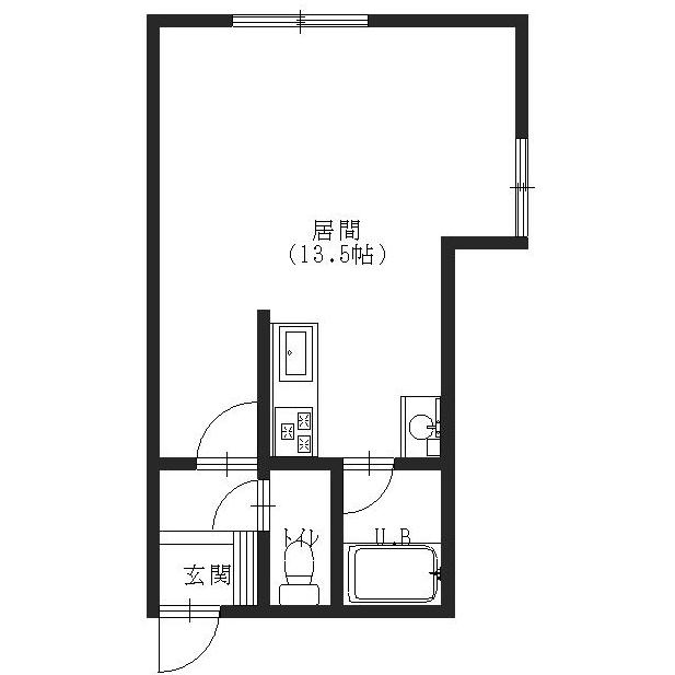 函館市富岡町のアパートの間取り